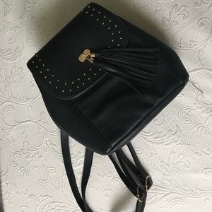 Black Tassel Back Pack Purse